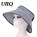 's Spring Summer Hat Foldable Wide Brim Sun Hat Striped Straw Beach Hat New  eb-54158707
